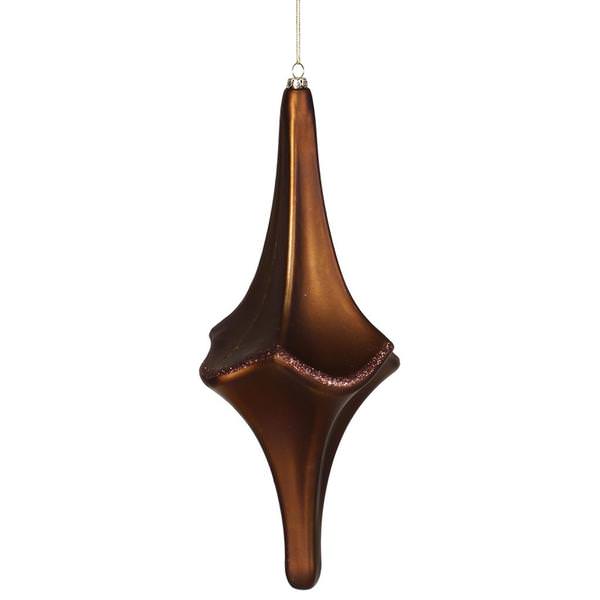 12" Chocolate Matte-Glitter Cut Drop Ornament
