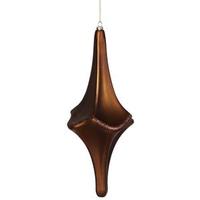 Vickerman 12" Chocolate Matte-Glitter Cut Drop Ornament