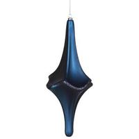 Vickerman 12" Sea Blue Matte Glitter Cut Drop Ornament