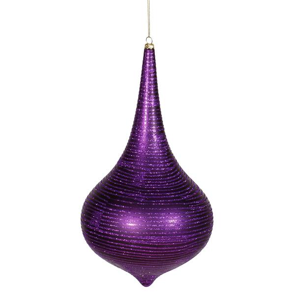12" Purple Matte Glitter Onion Drop Ornament