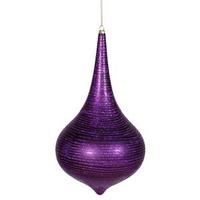 Vickerman 12" Purple Matte Glitter Onion Drop Ornament