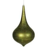 Vickerman 12" Dark Olive Matte Glitter Onion Drop Ornament