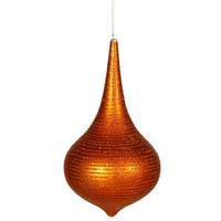 Vickerman 12" Burnished Orange Matte Glitter Onion Drop Ornament
