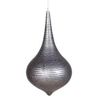 Vickerman 12" Pewter Matte Glitter Onion Drop Ornament