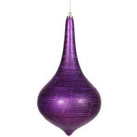 Vickerman 16" Purple Matte Glitter Onion Drop Ornament