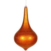 Vickerman 16" Burnished Orange Matte Glitter Onion Drop Ornament