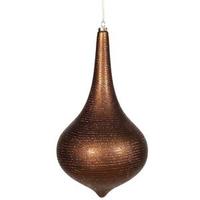 Vickerman 16" Chocolate Matte Glitter Onion Drop Ornament