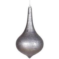 Vickerman 16" Pewter Matte Glitter Onion Drop Ornament