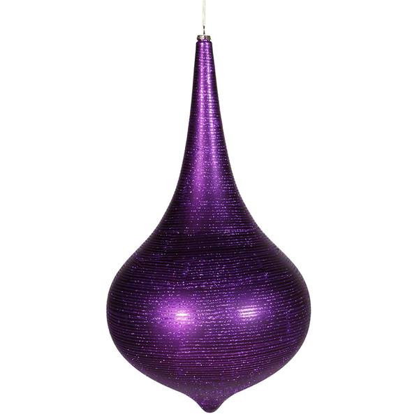 24" Purple Matte Glitter Onion Drop Ornament