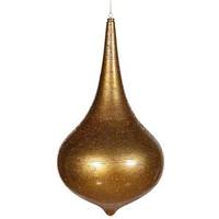 Vickerman 24" Antique Gold Matte Glitter Onion Drop Ornament