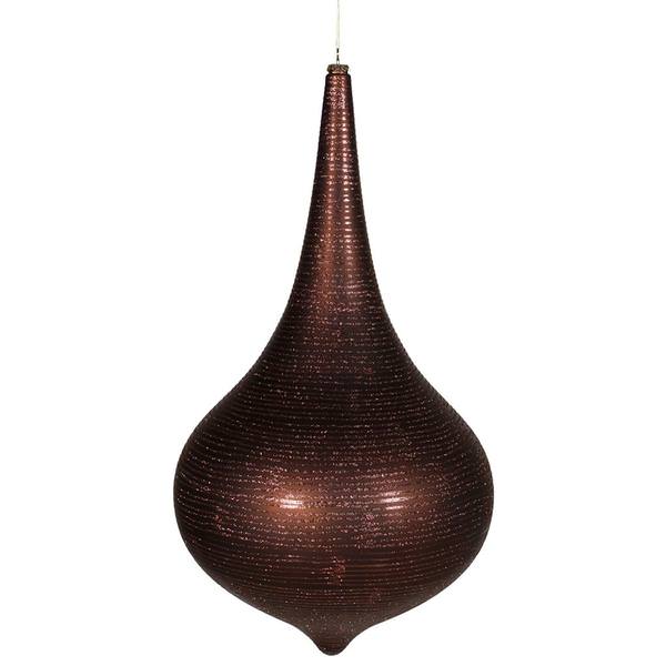24" Chocolate Matte Glitter Onion Drop Ornament
