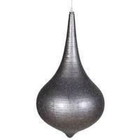 Vickerman 24" Pewter Matte Glitter Onion Drop Ornament