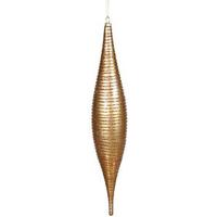 Vickerman 13" Antique Gold Matte Glitter Skinny Drop Ornament