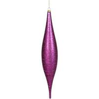 Vickerman 13" Plum Matte-Glitter Skinny Drop Ornament