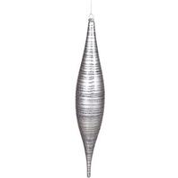 Vickerman 13" Pewter Matte Glitter Skinny Drop Ornament