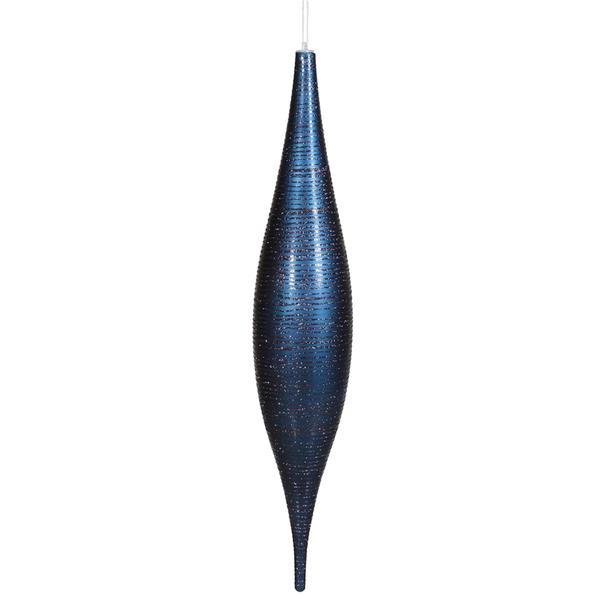 22" Sea Blue Matte Glitter Skinny Drop Ornament