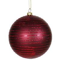 Vickerman 4" Burgundy Matte Glitter Ball Ornament