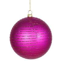 Vickerman 4" Cerise Matte Glitter Ball Ornament