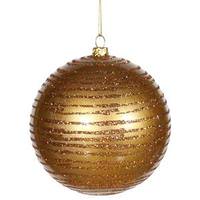 Vickerman 4" Antique Gold Matte Glitter Ball Ornament