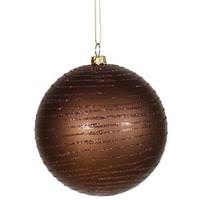 Vickerman 4" Chocolate Matte Glitter Ball Ornament