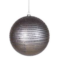 Vickerman 4" Pewter Matte Glitter Ball Ornament
