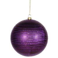 Vickerman 4.75" Purple Matte Glitter Ball Ornament