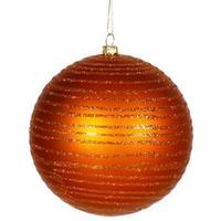 Vickerman 4.75" Burnished Orange Matte Glitter Ball Ornament
