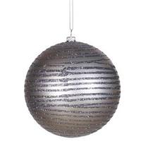 Vickerman 4.75" Pewter Matte Glitter Ball Ornament