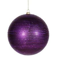 Vickerman 5.5" Purple Matte Glitter Ball Ornament