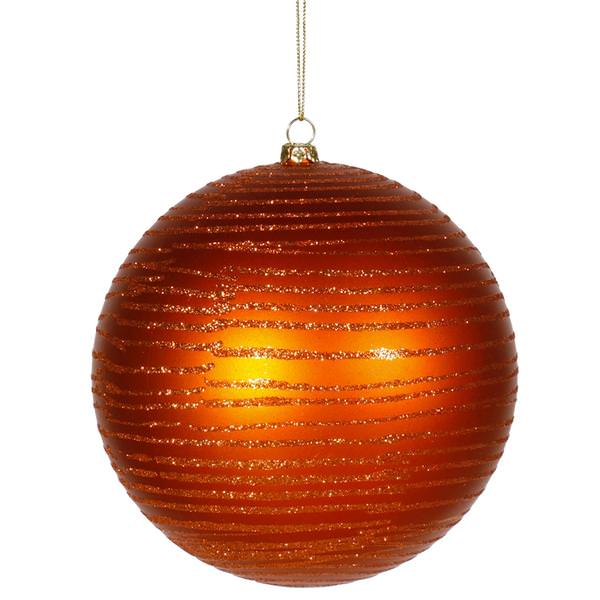 5.5" Burnished Olive Matte Glitter Ball Ornament