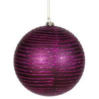 Vickerman 5.5" Plum Matte Glitter Ball Ornament