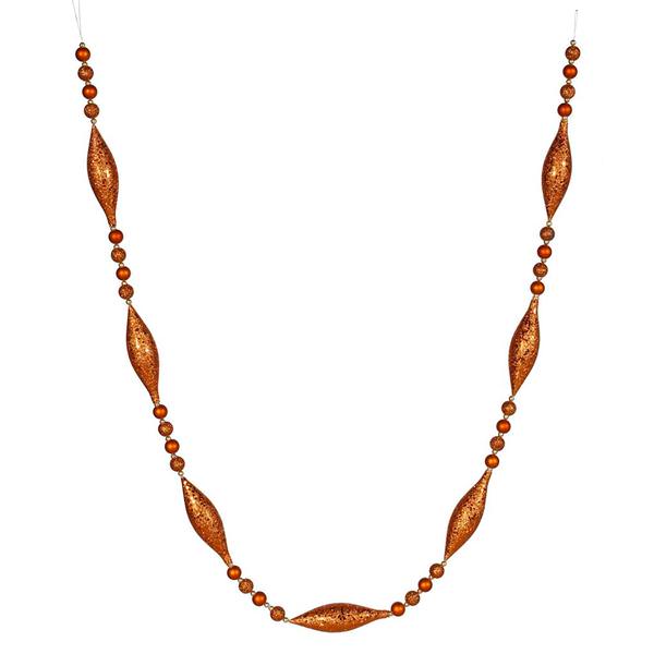 6' Burnished Orange Matte Glitter Garland Ornament