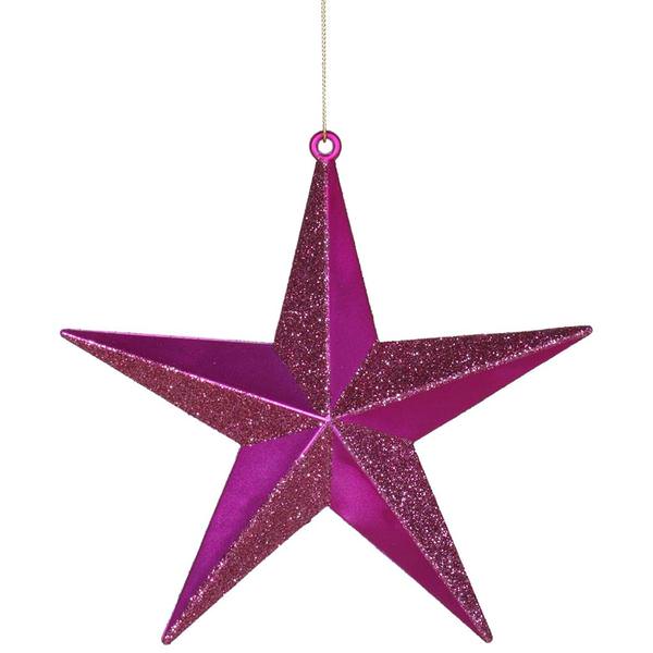 6" Cerise Glitter Star Ornament