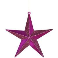 Vickerman 6" Cerise Glitter Star Ornament