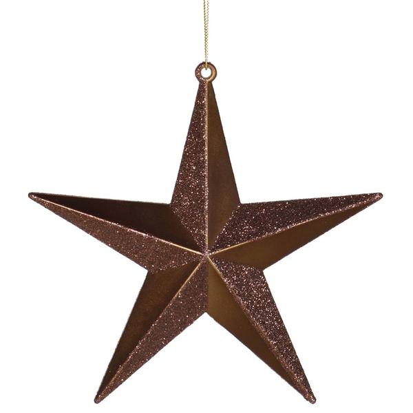 6" Chocolate Glitter Star Ornament