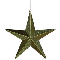 Vickerman 8" Dark Olive Glitter Star Ornament