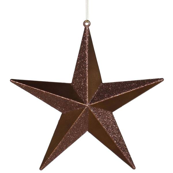 8" Chocolate Glitter Star Ornament