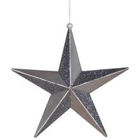 Vickerman 8" Pewter Glitter Star Ornament