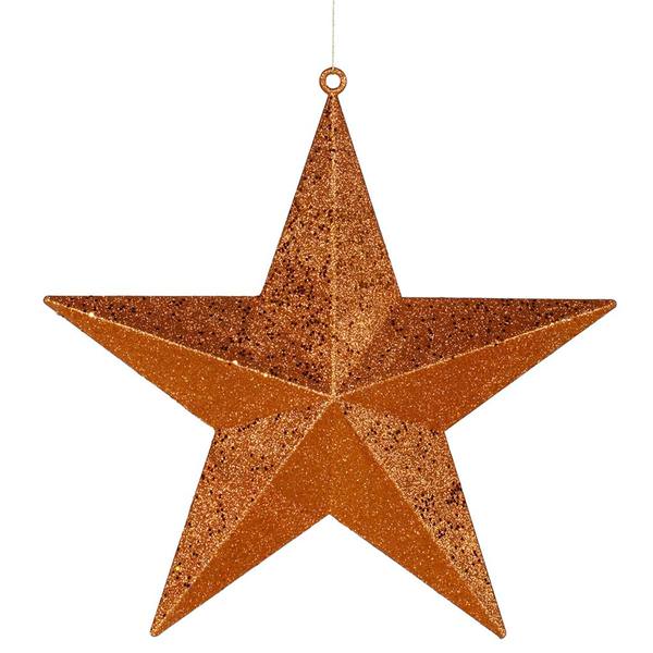 20" Burnished Orange Glitter Star Ornament
