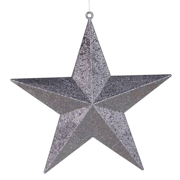 24" Pewter Glitter Star Ornament