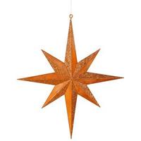 Orange Colored Christmas Tree Star Ornaments
