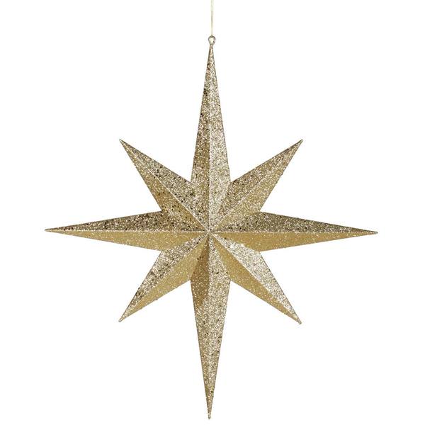 24" Gold Glitter 8 Point Star Ornament