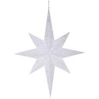 Vickerman 31.5" White Iridescent Glitter 8 Point Star Ornament