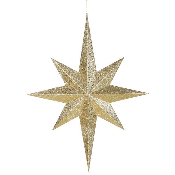 31.5" Gold Glitter 8 Point Star Ornament