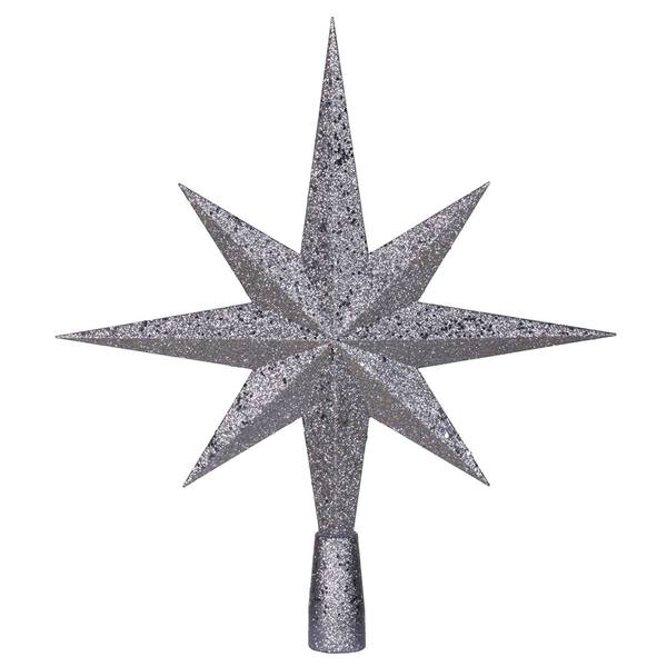 24" Pewter Glitter 8 Pt Star Tree Top
