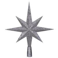 Vickerman 24" Pewter Glitter 8 Pt Star Tree Top