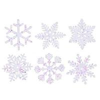 Vickerman 5" White Glitter Snowflake Assorted Ornament (6 pack)