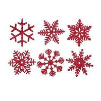 Vickerman 5" Burgundy Glitter Assorted Snowflake Ornament (6 pack)