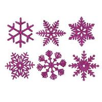 Vickerman 5" Purple Glitter Snowflake Assorted Ornament (6 pack)