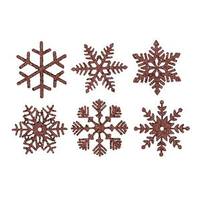 Vickerman 5" Chocolate Glitter Assorted Snowflake Ornament (6 pack)